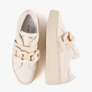 LINK SNEAK Ivory Leather Chain Sneakers