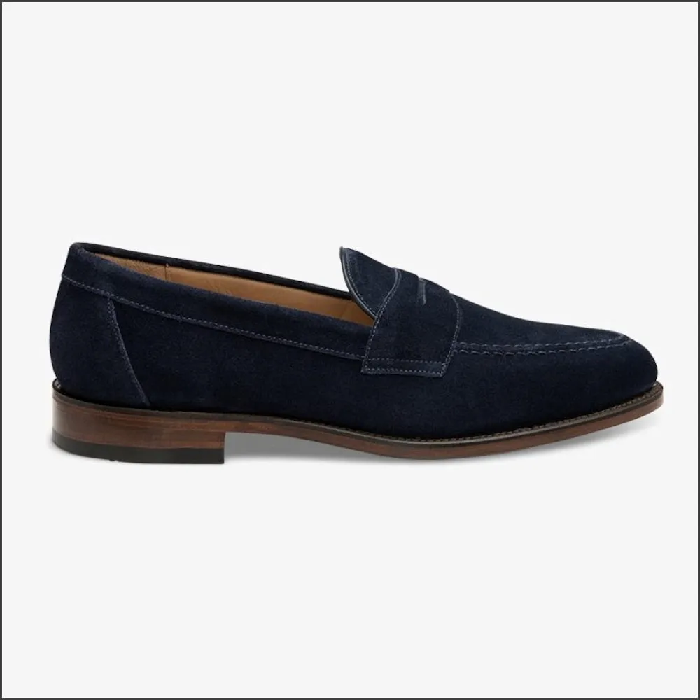 Loake Imperial Navy Suede Penny Loafer--