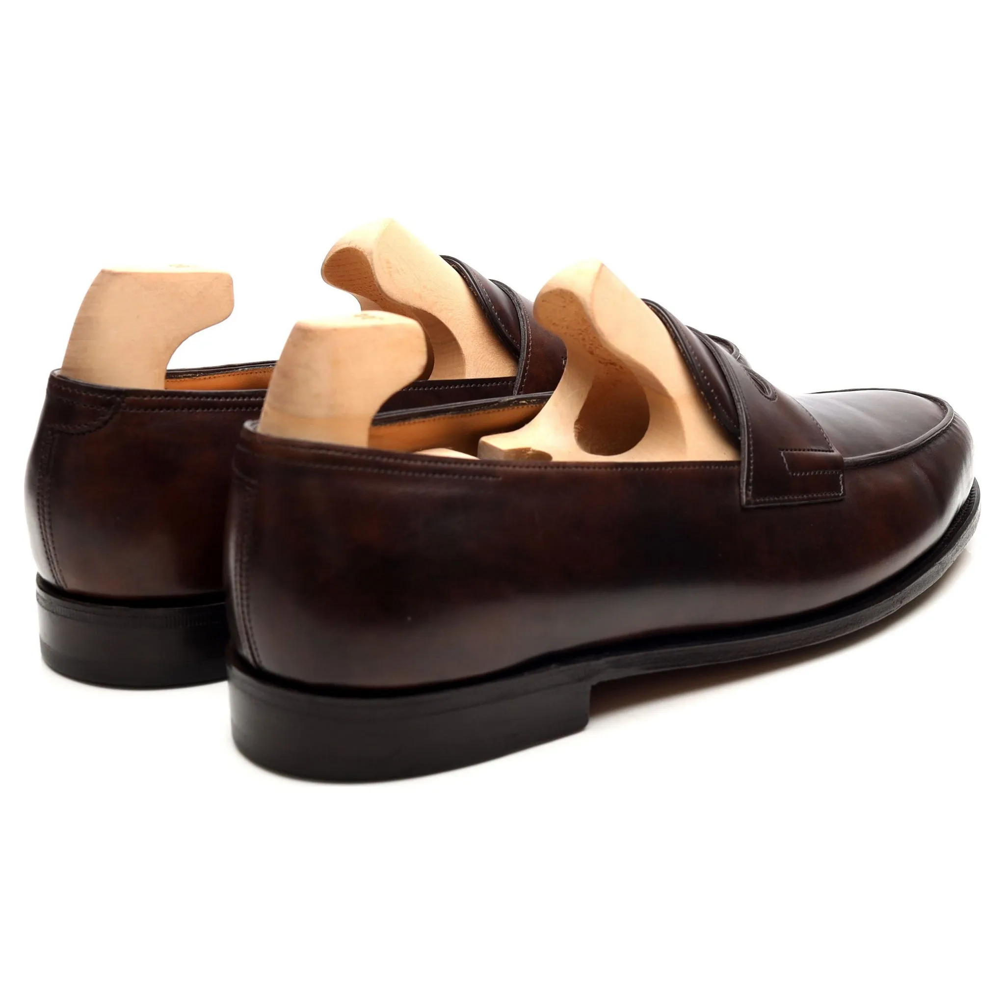 'Lopez' Dark Brown Museum Leather Loafers UK 8.5 E