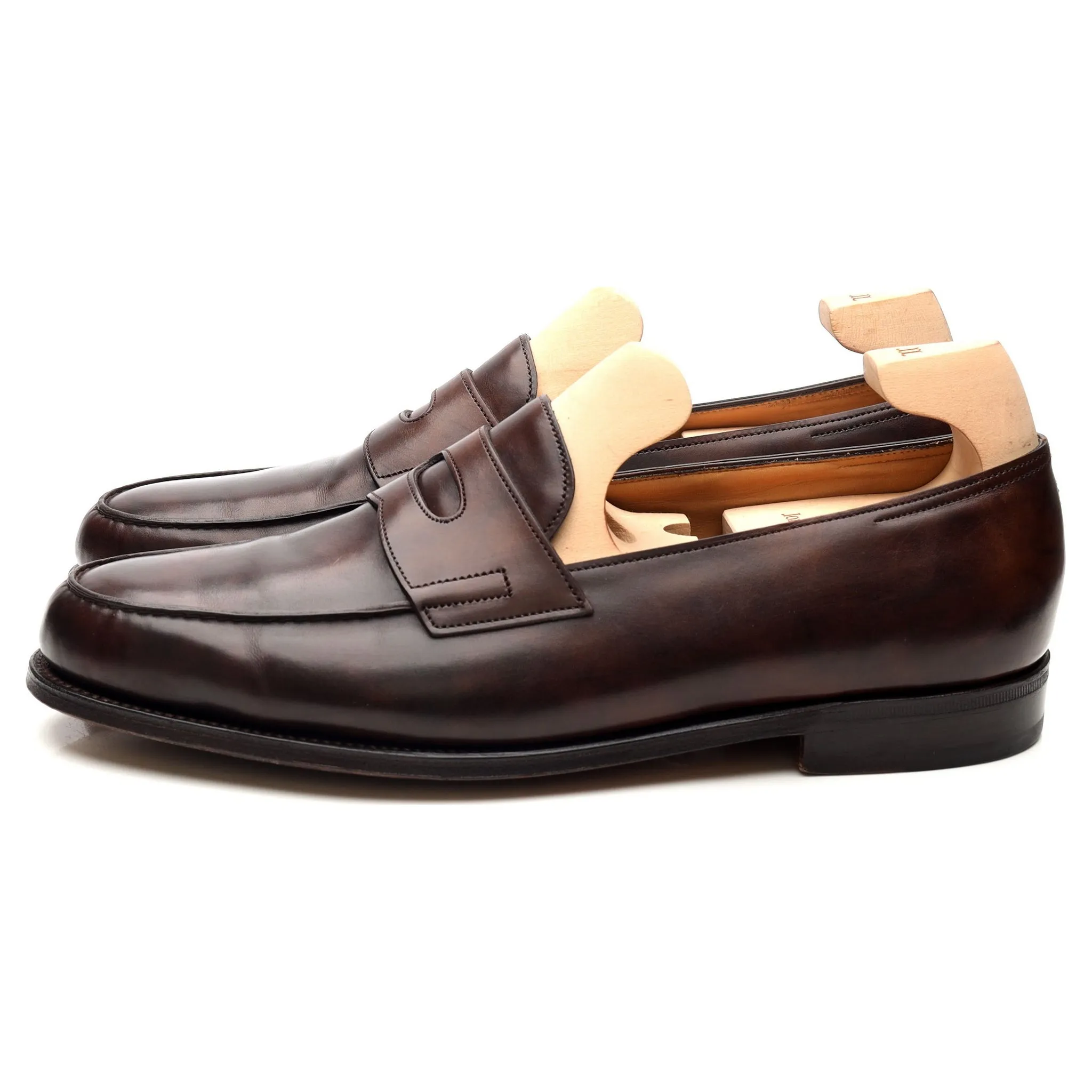 'Lopez' Dark Brown Museum Leather Loafers UK 8.5 E