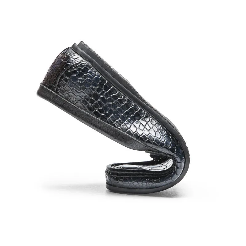 Luxury Alligator Print Leather Penny Loafers