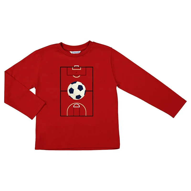 Mayoral Red L/S T-Shirt Soccer Ball 4044 5109