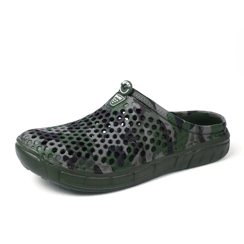 Men Camouflage Hole Water Beach Slide Sandals