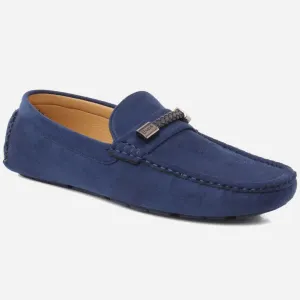 Men “MARTIN” Suede Round Toe Detailed Casual Loafer Shoes