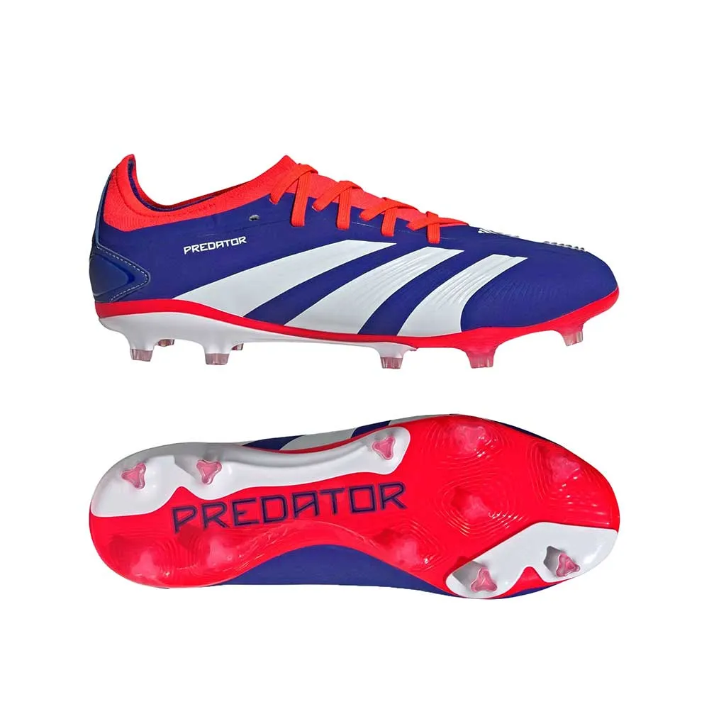 Men Predator Pro FG Soccer Cleats - Cloud White/Solar Red/Lucid Blue - Regular (D)