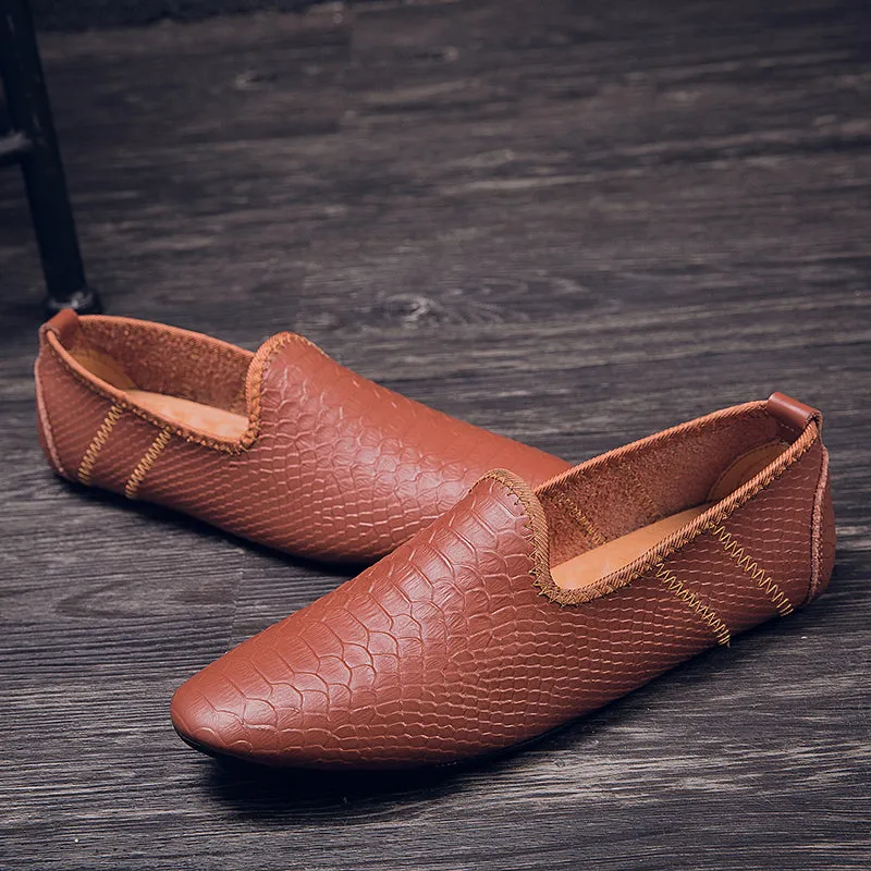 Men's Leather Slip On Casual British Trend Driving Moccasins Pumps Shoes | 699