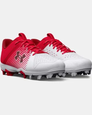 Men's UA Leadoff Low RM Baseball Cleat - Red/White/Stadium Red