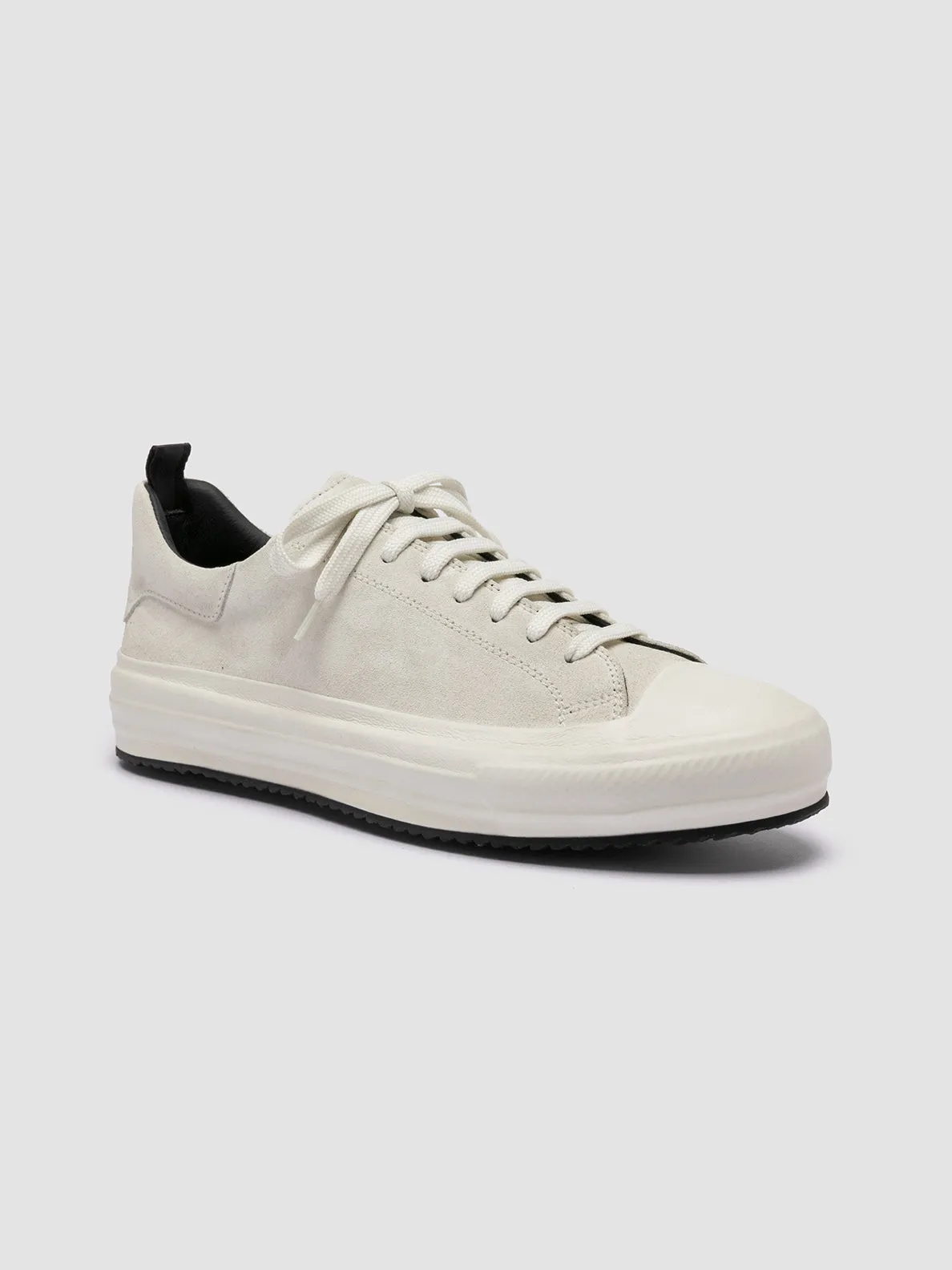 MES 009 - White Leather and Suede Low Top Sneakers