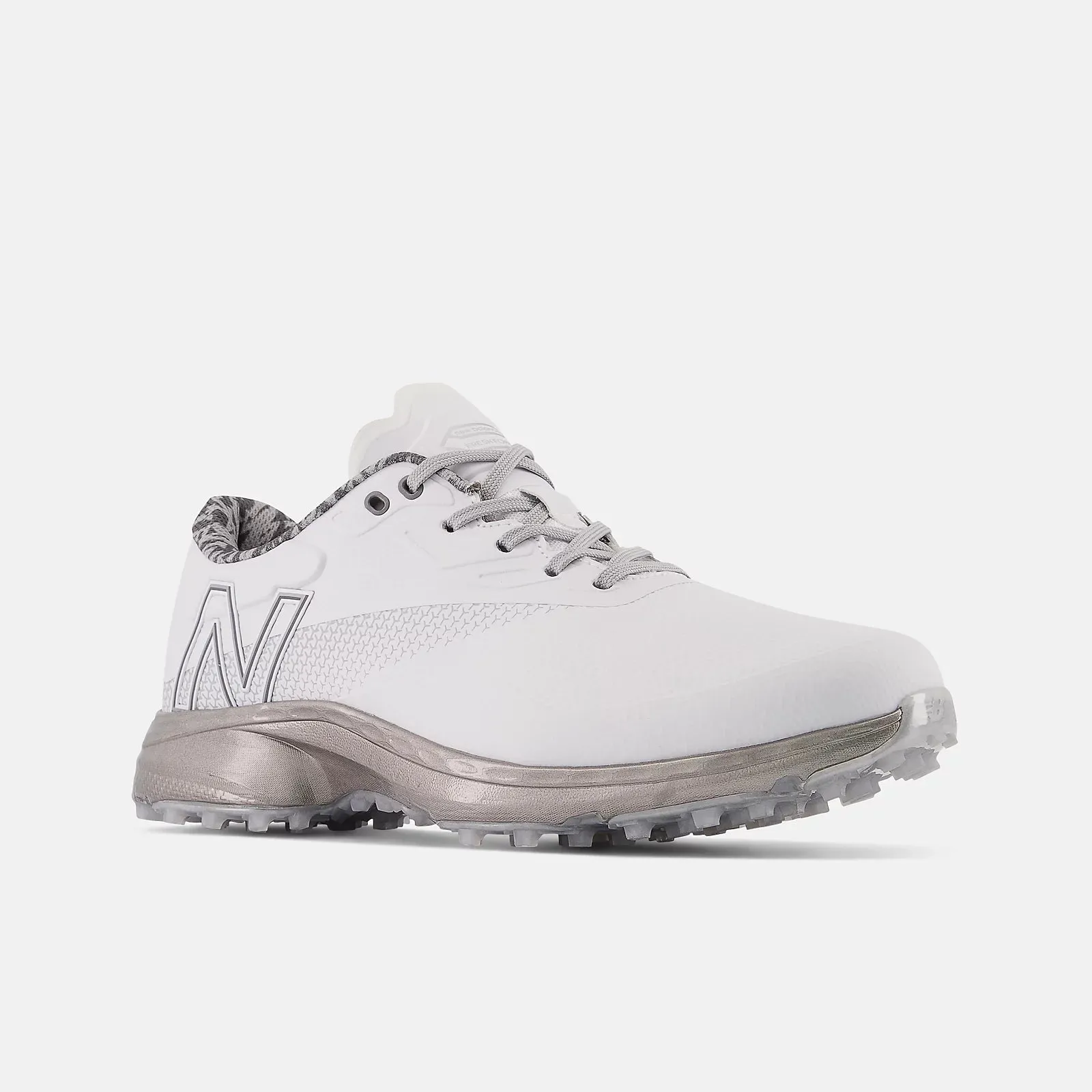 New Balance Mens Fresh Foam X Defender SL Golf Shoe - WHITE / GREY