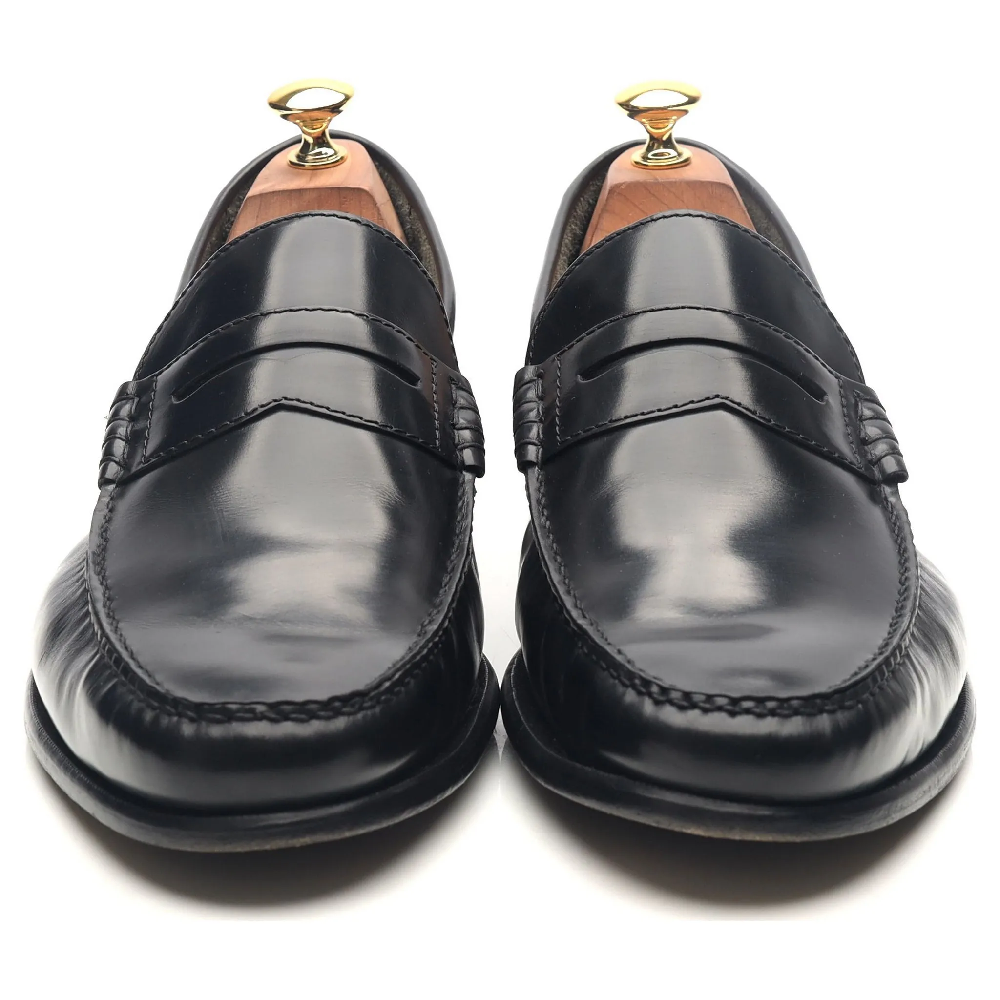 'Newington' Black Leather Loafers UK 10.5 F