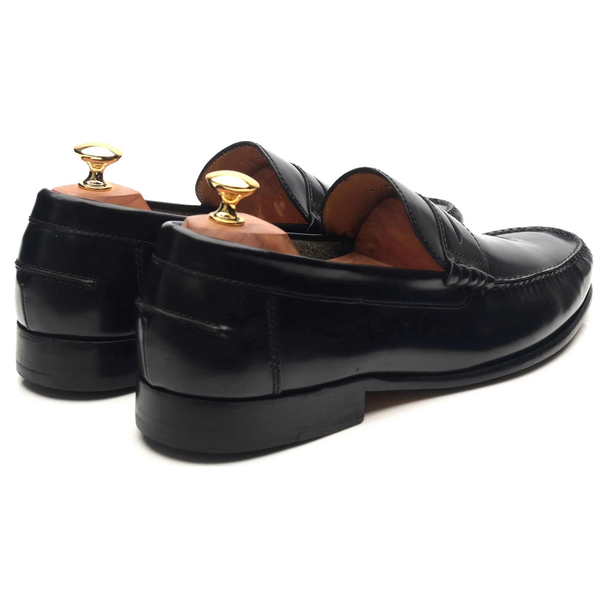 'Newington' Black Leather Loafers UK 10.5 F