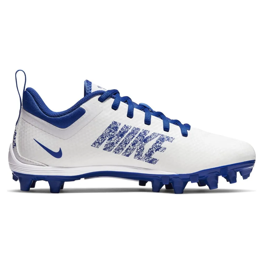 Nike Alpha Huarache 7 GS Youth White/Royal Blue Lacrosse Cleats