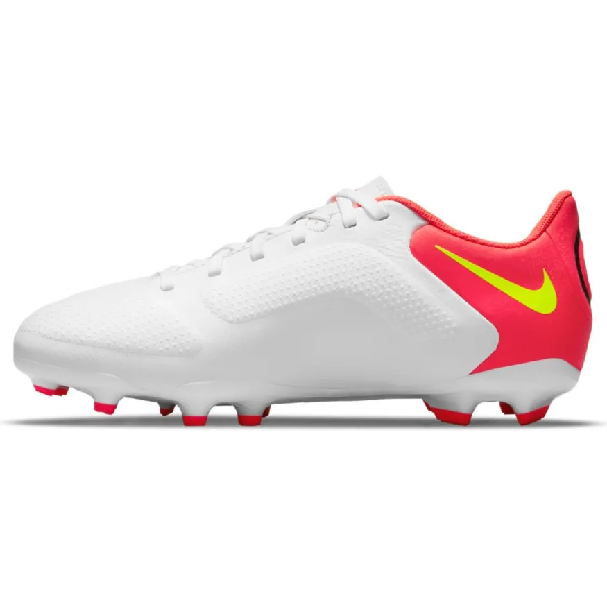 Nike Jr. Tiempo Legend 9 Academy MG-WHITE/VOLT/BRIGHT CRIMSON