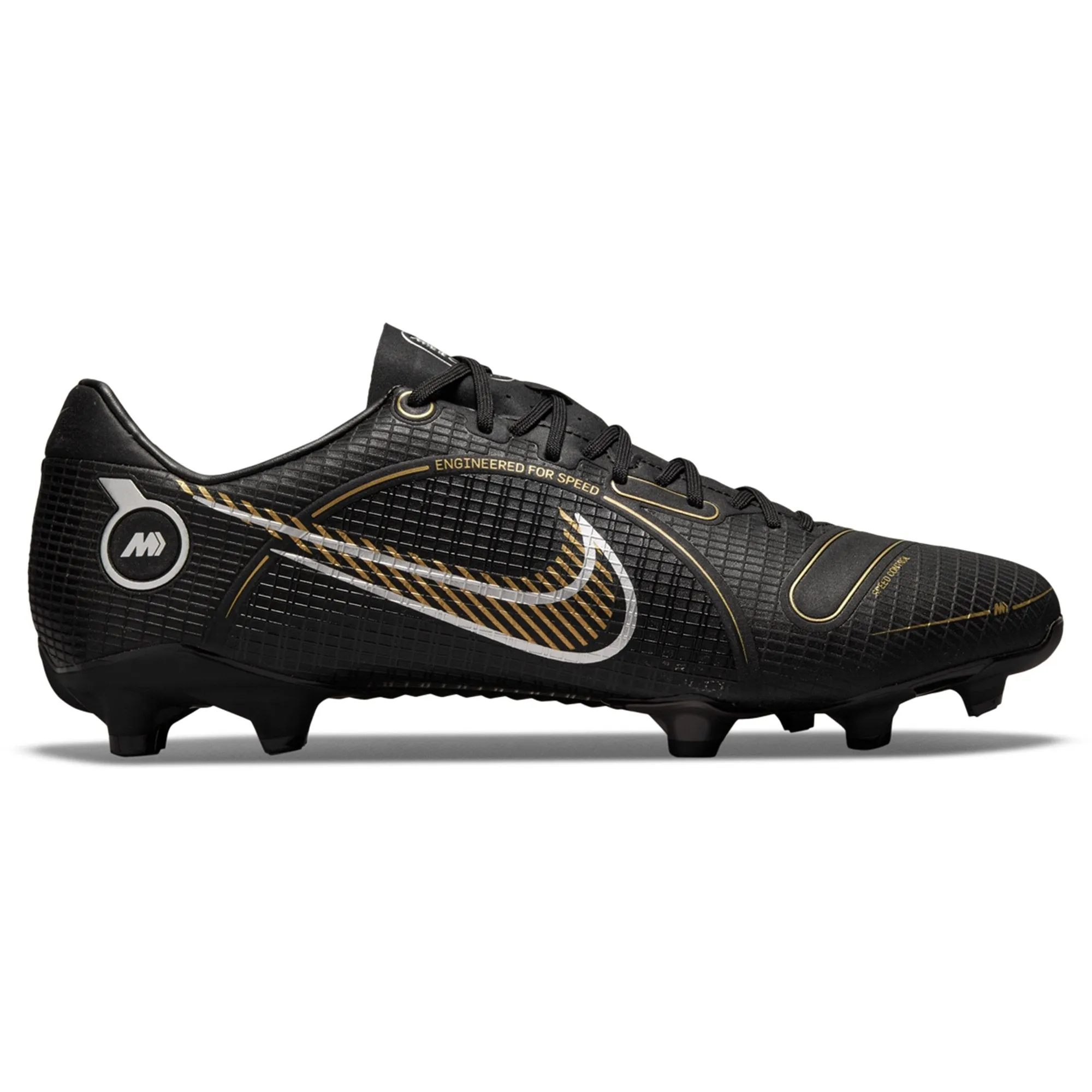 Nike Mercurial Vapor 14 Academy FG/MG Soccer Cleats - Black/MetallicGrey/MetallicGold