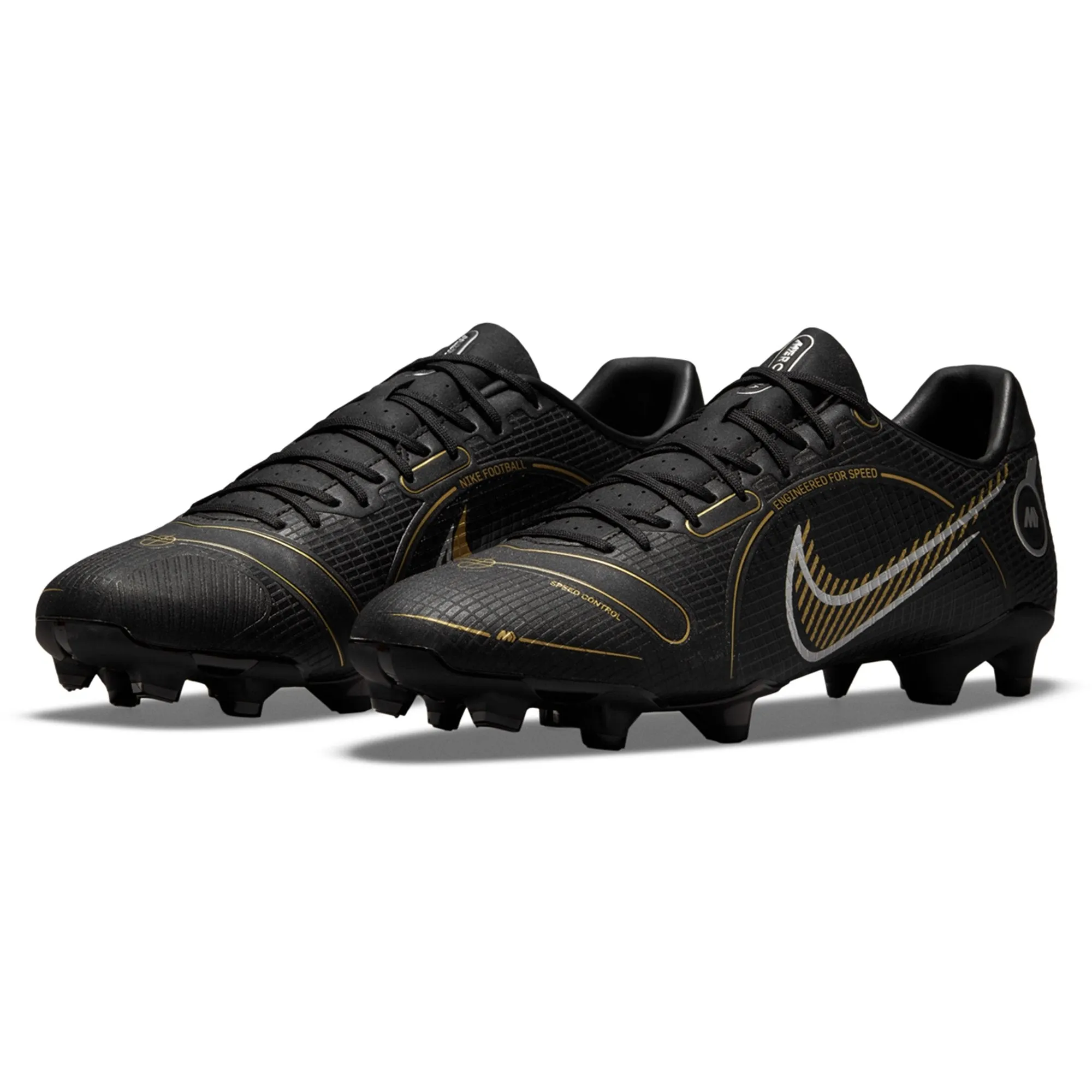 Nike Mercurial Vapor 14 Academy FG/MG Soccer Cleats - Black/MetallicGrey/MetallicGold