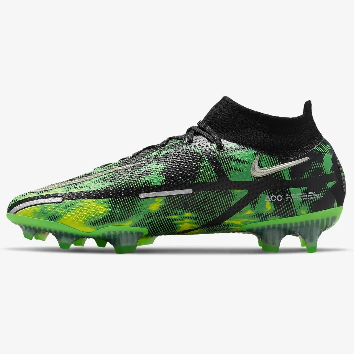 Nike Phantom GT2 Elite DF SW FG - Black-Green Strike