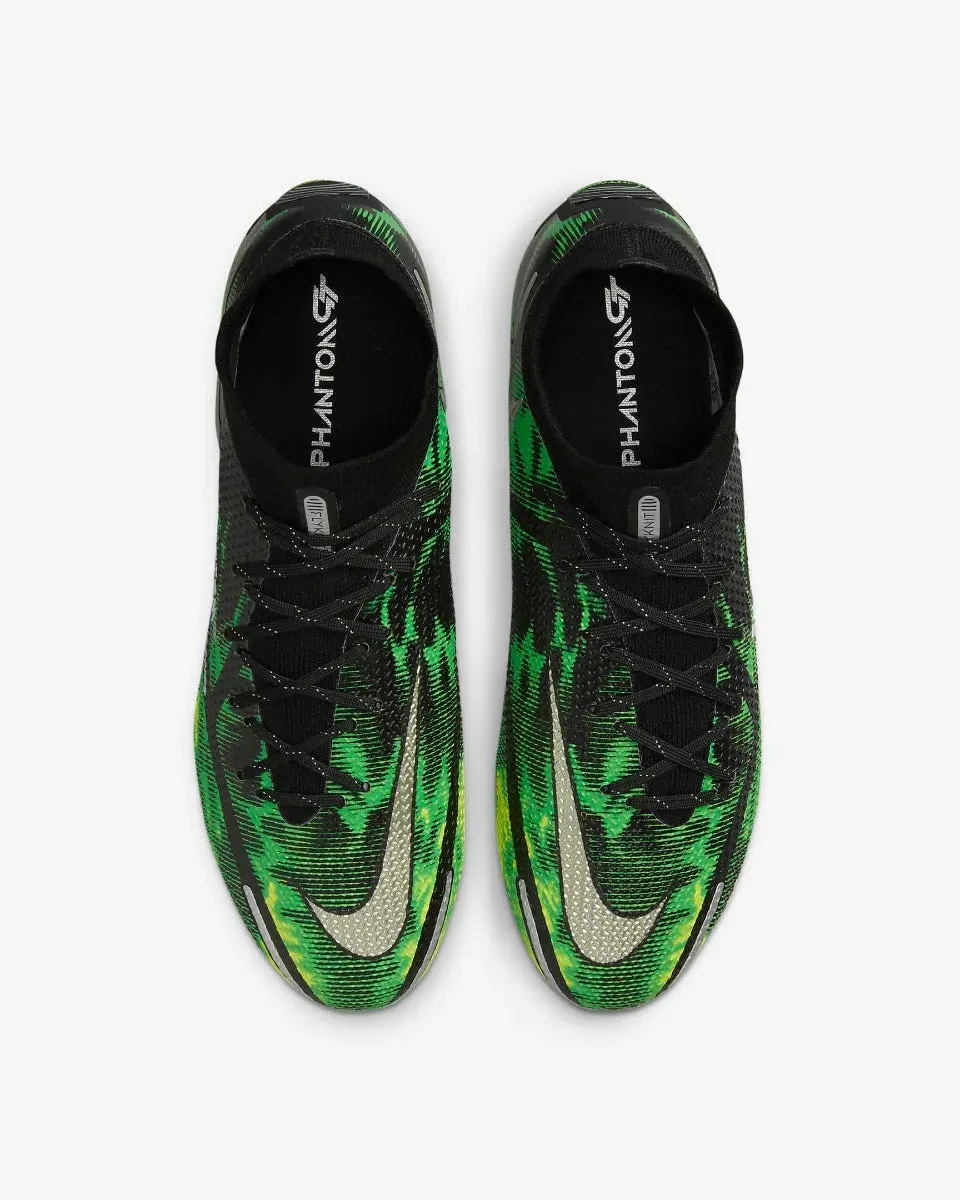 Nike Phantom GT2 Elite DF SW FG - Black-Green Strike