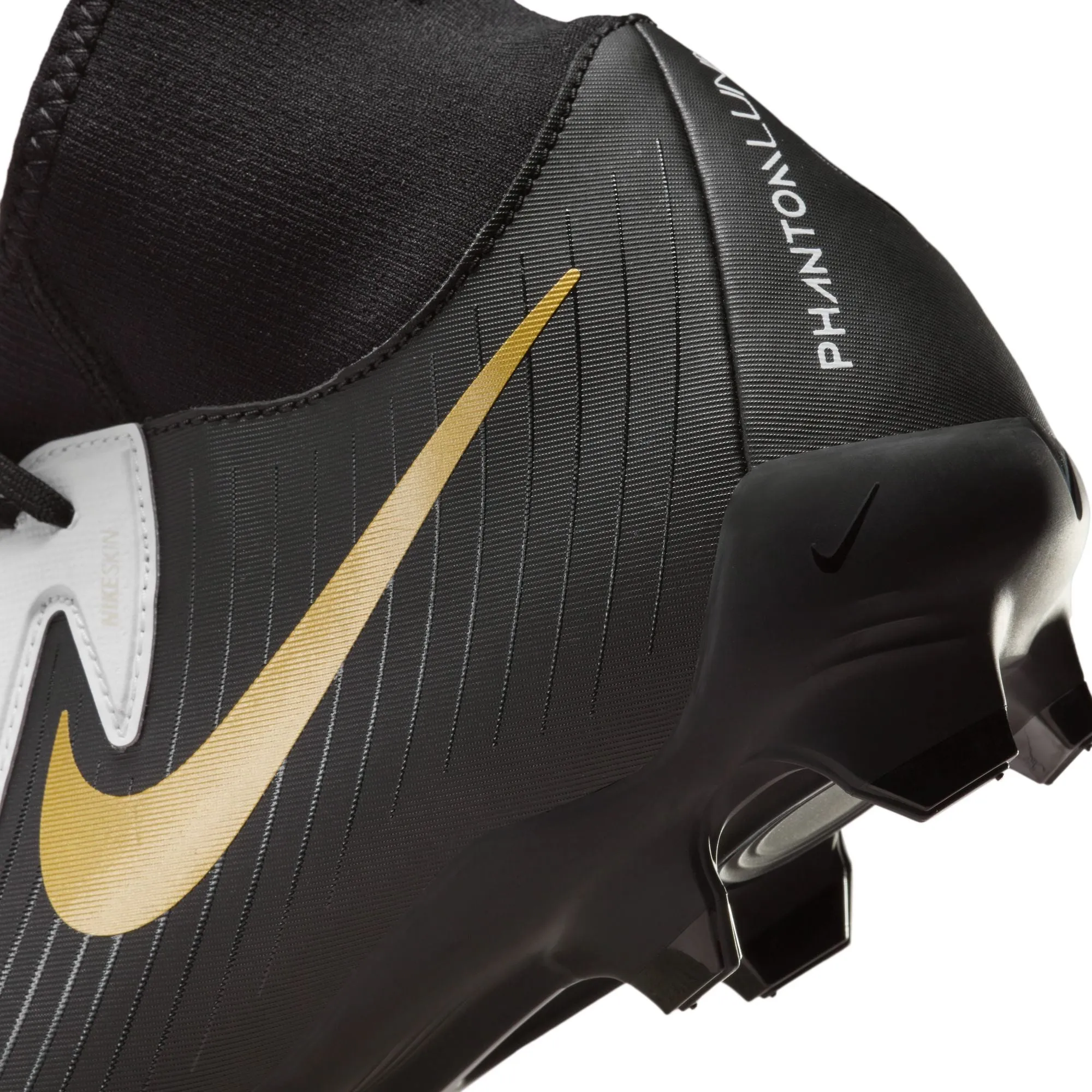 Nike Phantom Luna II Academy FG Firm Ground Soccer Cleat - White/Black/Metallic Gold Coin