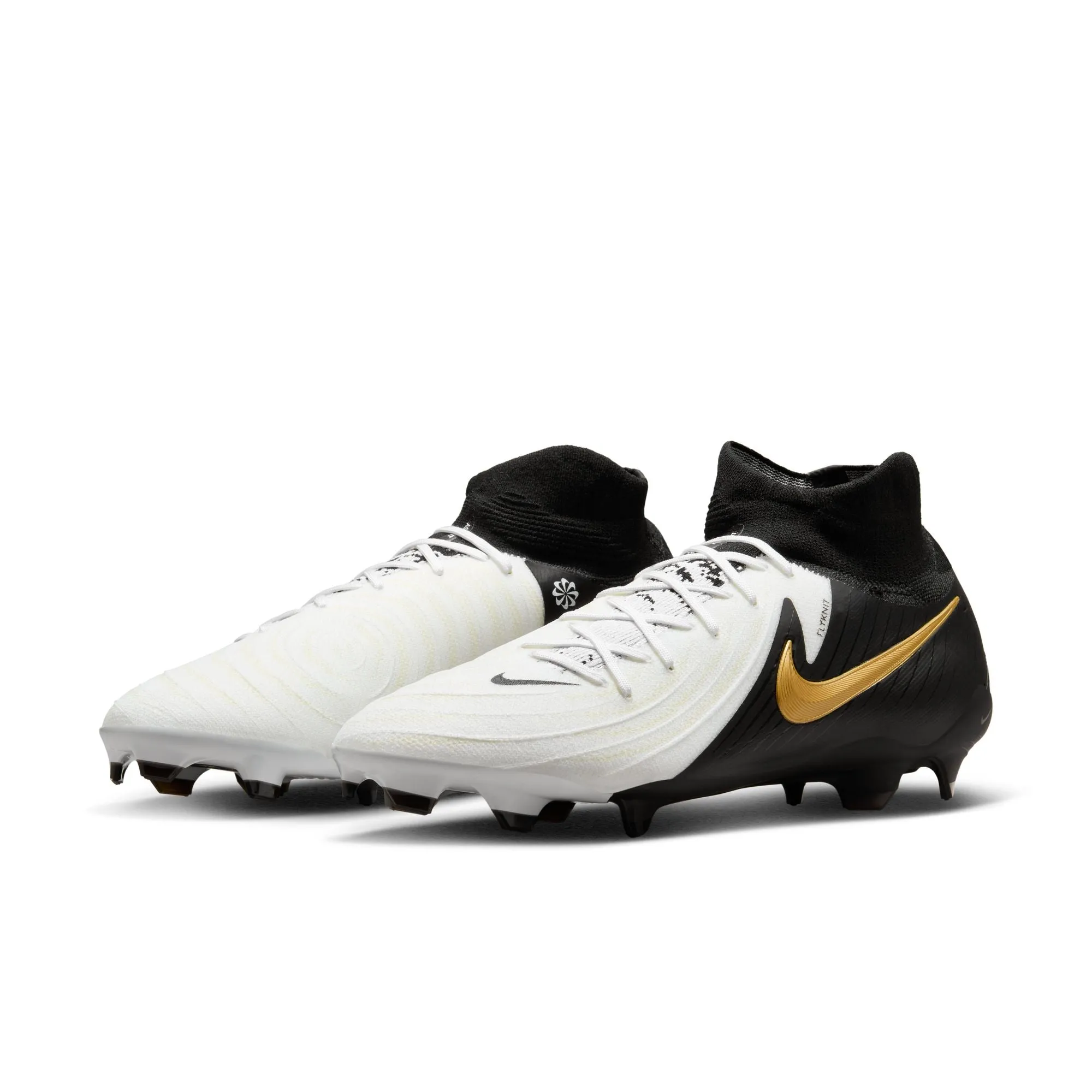 Nike Phantom Luna II Pro FG Firm Ground Soccer Cleat - White/Black/Metallic Gold Coin