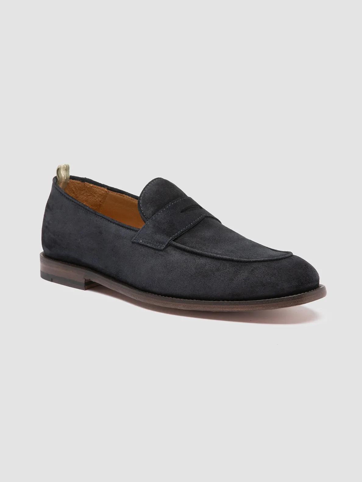 OPERA 001 - Blue Suede Penny Loafers