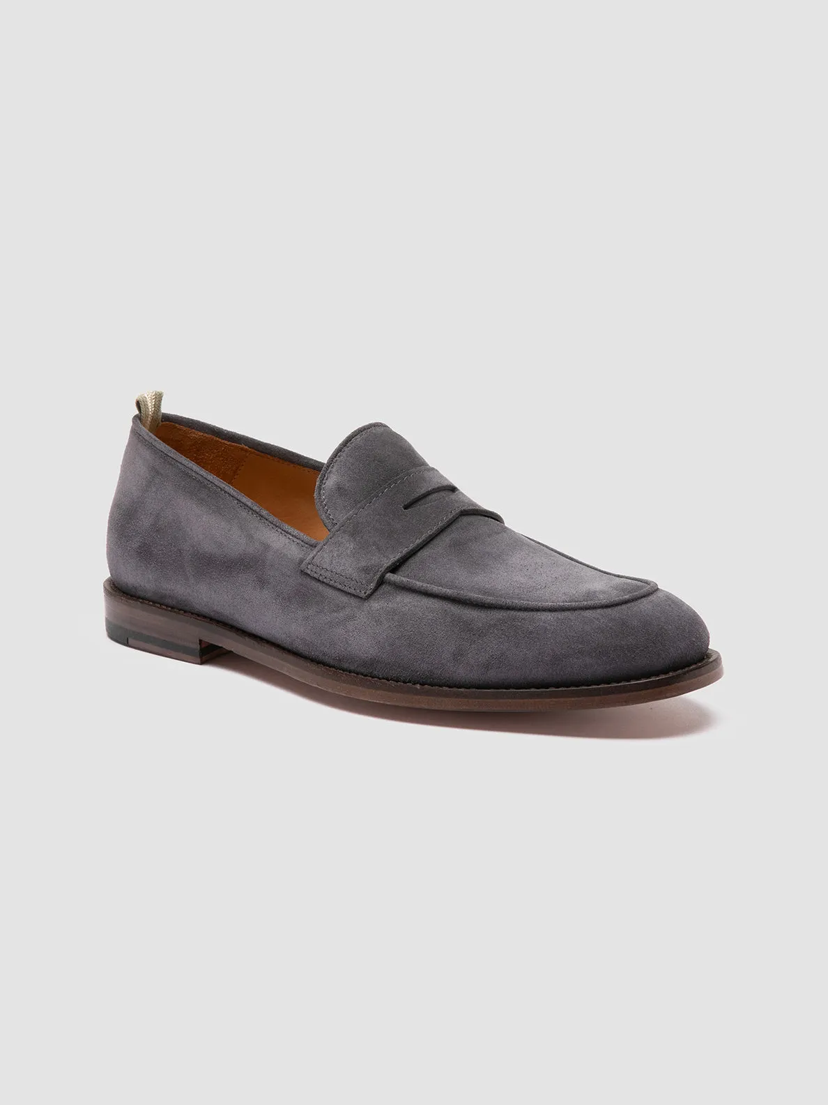 OPERA 001 - Grey Suede Penny Loafers