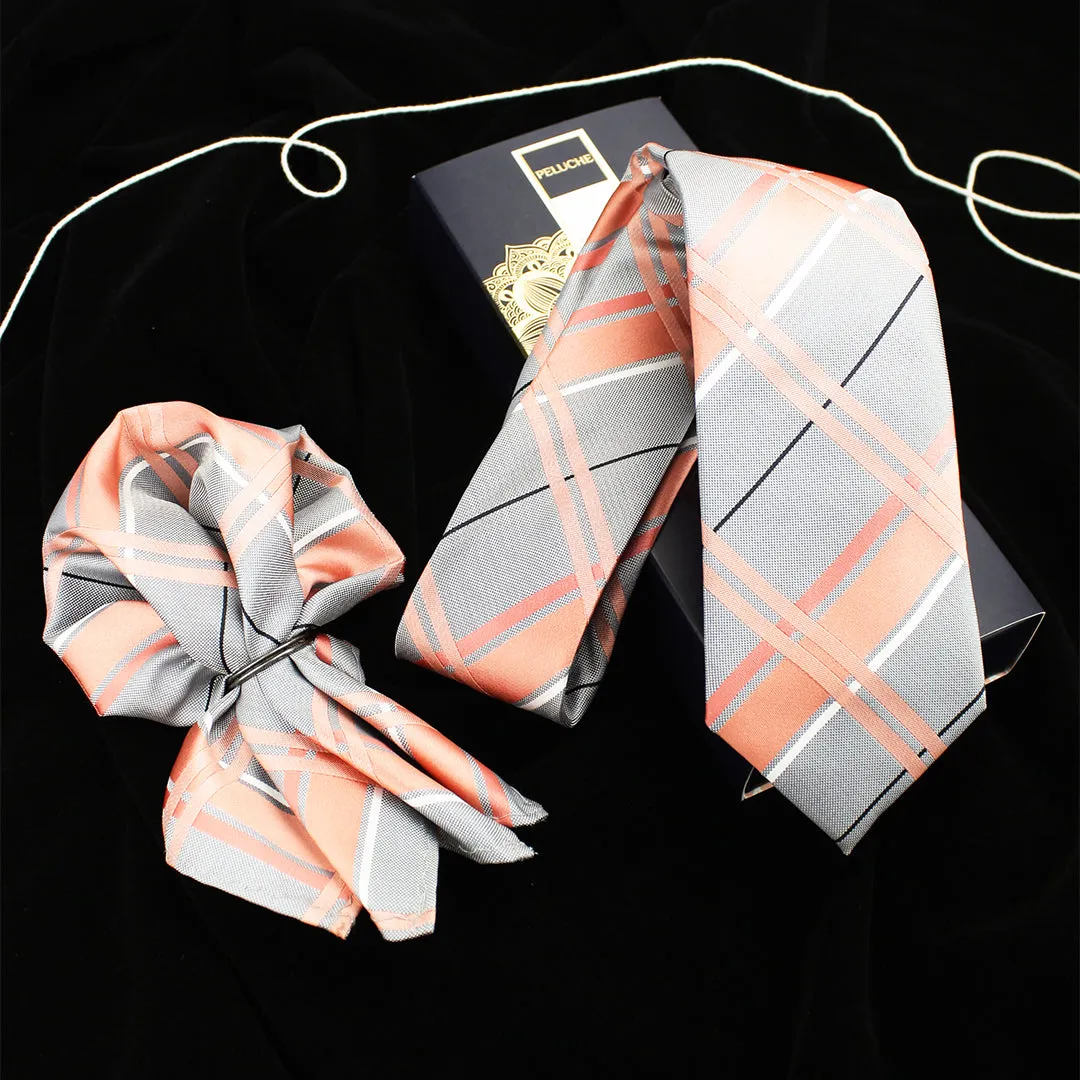 Peluche Modish Dappled Neck Tie & Pocket Square Set for Men