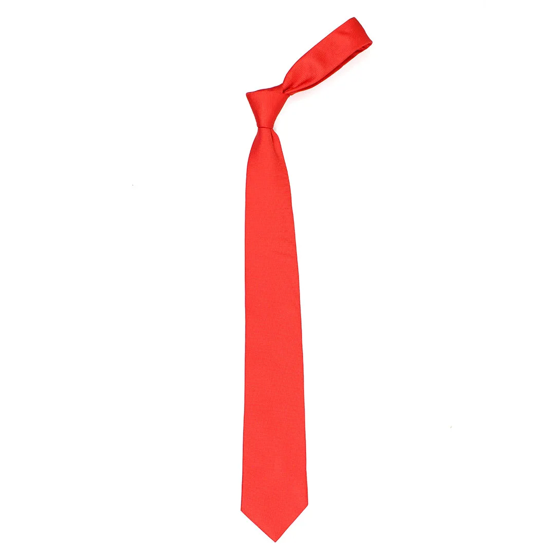 Peluche Modish Red Neck Tie & Pocket Square Set for Men