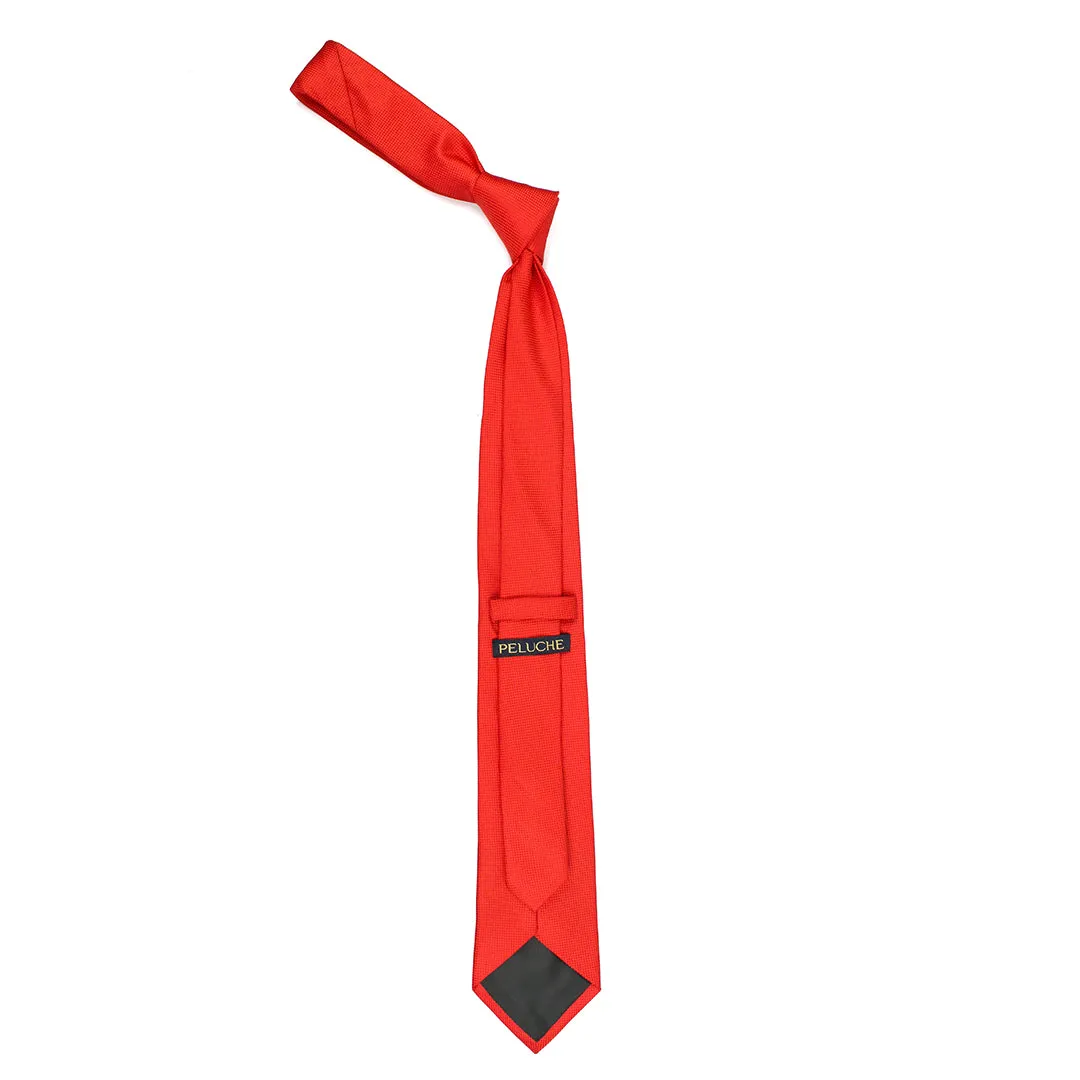 Peluche Modish Red Neck Tie & Pocket Square Set for Men