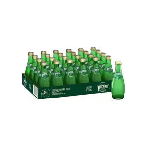 Perrier Carbonated Sparkling Mineral Water Bottle 330ml, (Pack of 24)