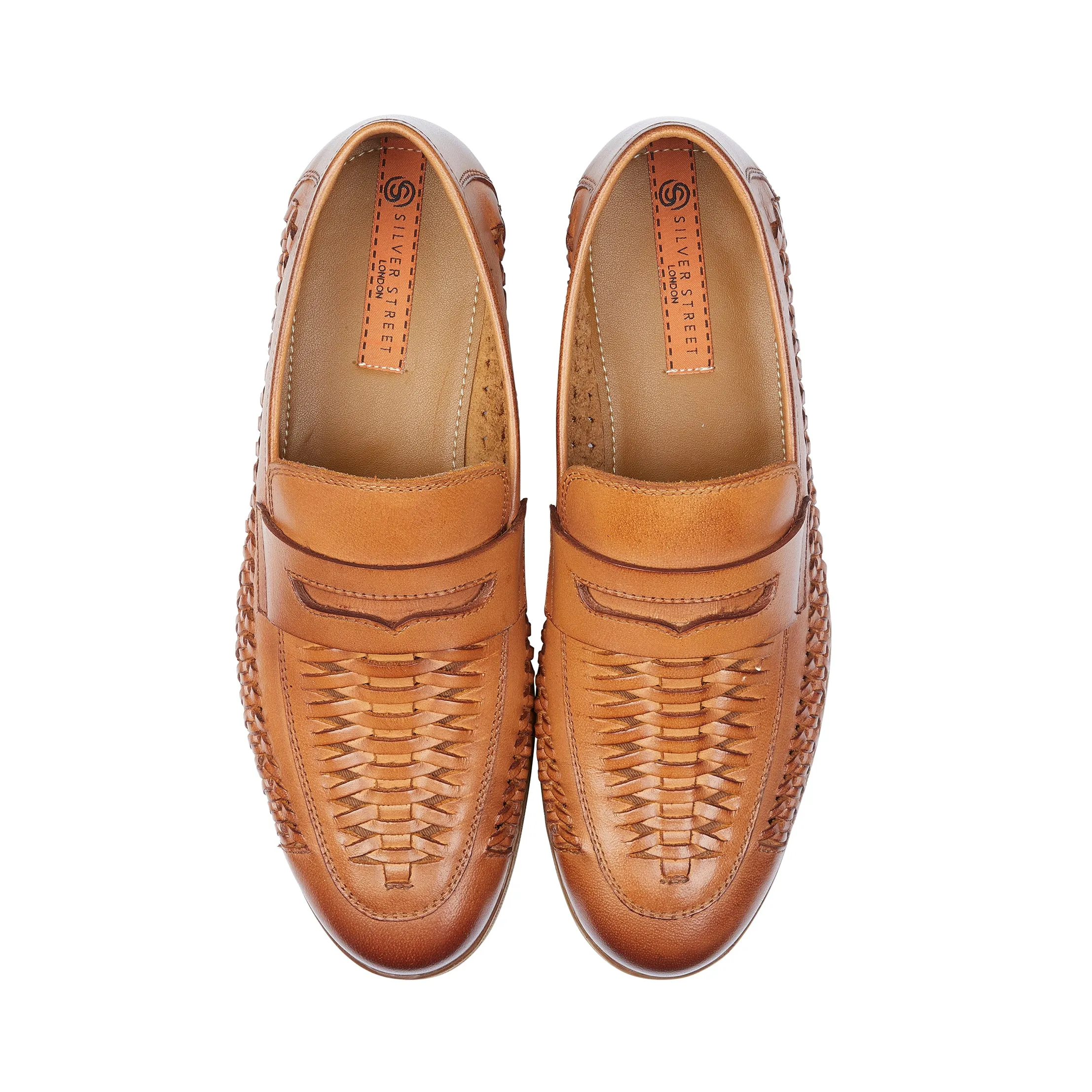 Perth Leather Woven Loafer - Tan