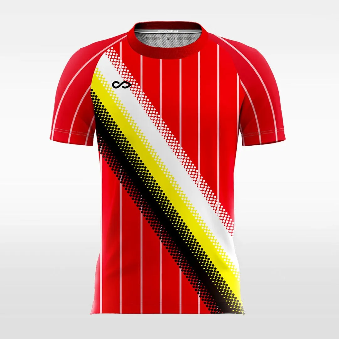 Polka Dot - Kids Custom Soccer Jerseys Design Red Stripe