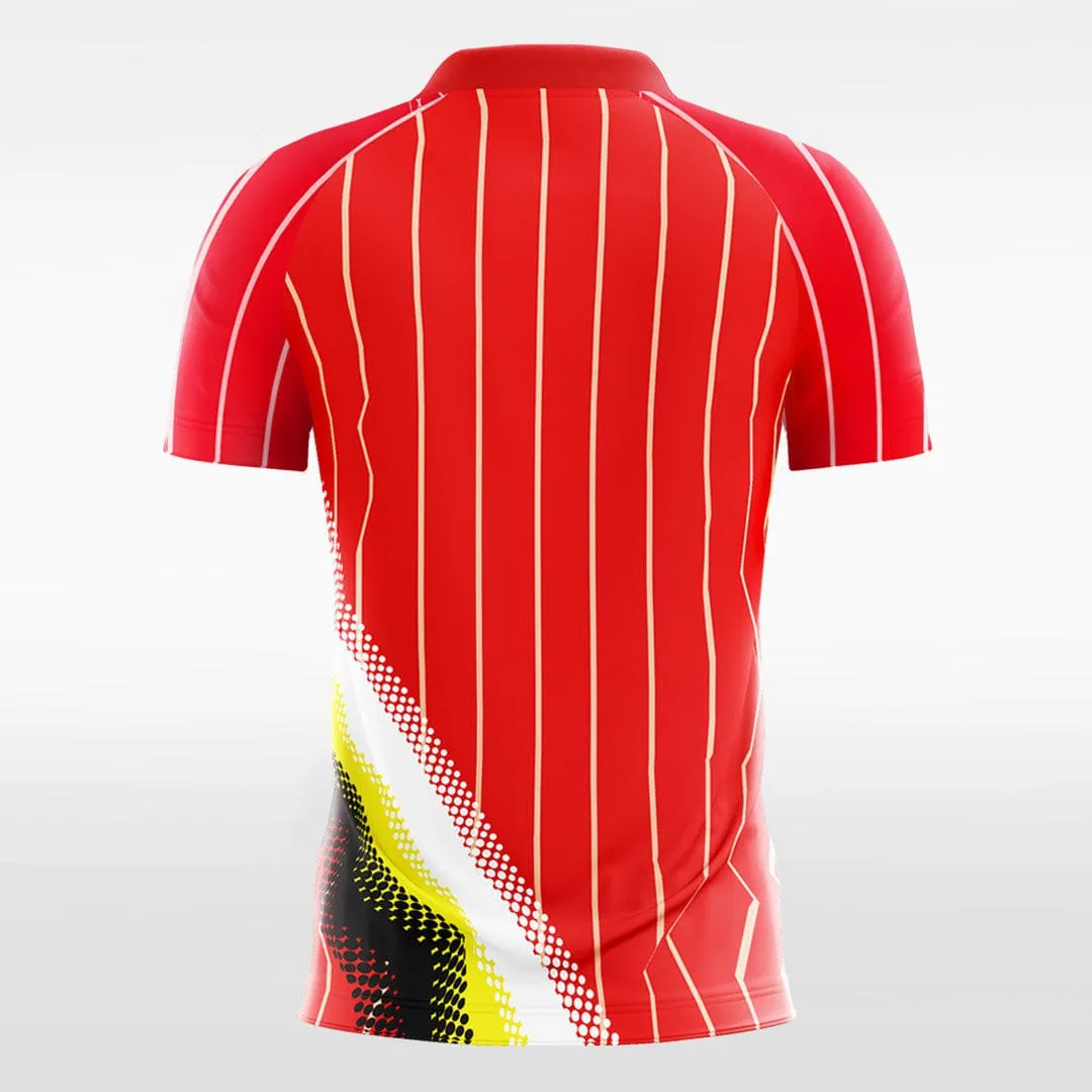 Polka Dot - Kids Custom Soccer Jerseys Design Red Stripe