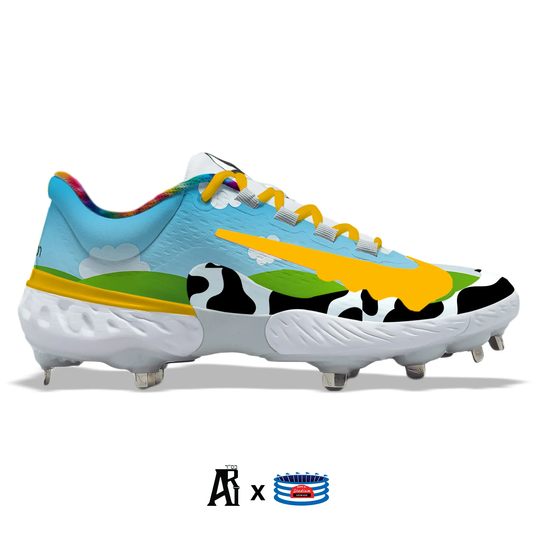 "Chunky Dunky" Nike Alpha Huarache Elite 4 Low Cleats by Stadium Custom Kicks