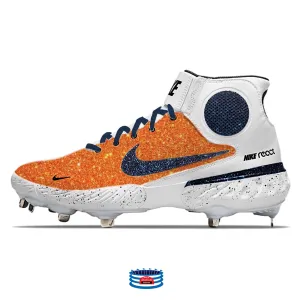 "Houston Glitter" Nike Alpha Huarache Elite 3 Mid Cleats by Stadium Custom Kicks