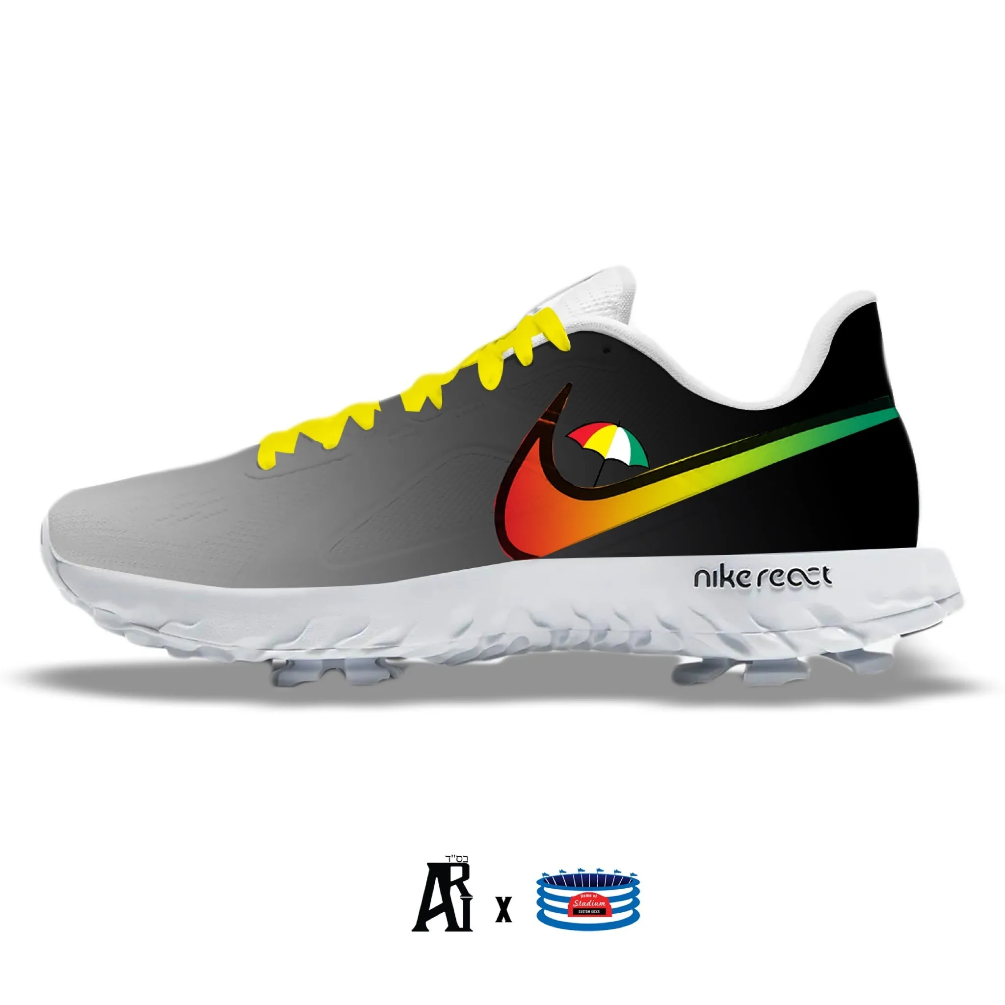 "Iced Tea Lemonade" Nike React Infinity Pro Golf Shoes by Stadium Custom Kicks