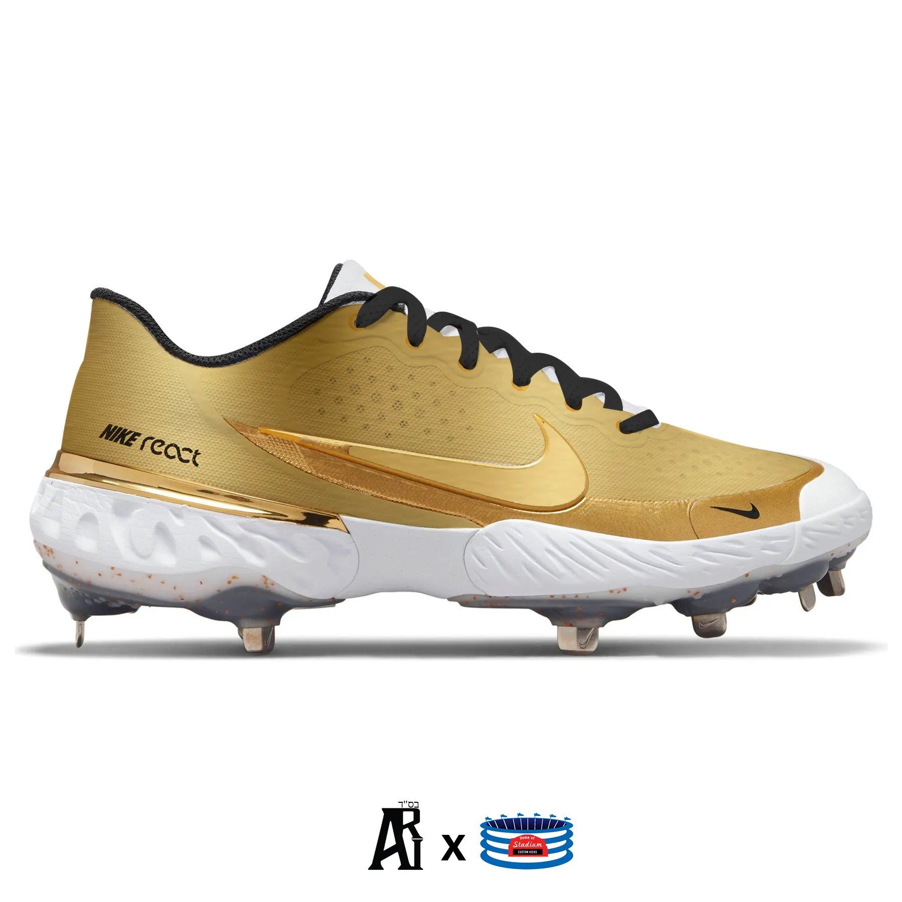 "Metallic Gold" Nike Alpha Huarache Elite 3 Low Cleats