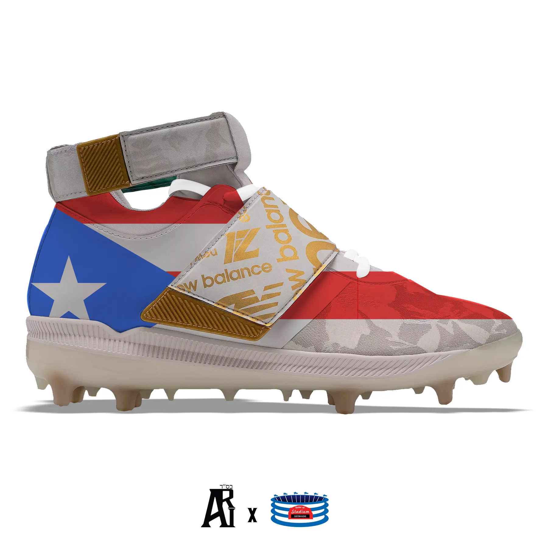 "Puerto Rico Flag" New Balance Lindor 1 TPU Baseball Cleats