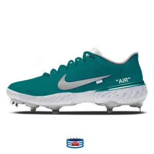 "Teal Force OW" Nike Alpha Huarache Elite 3 Low Cleats by Stadium Custom Kicks