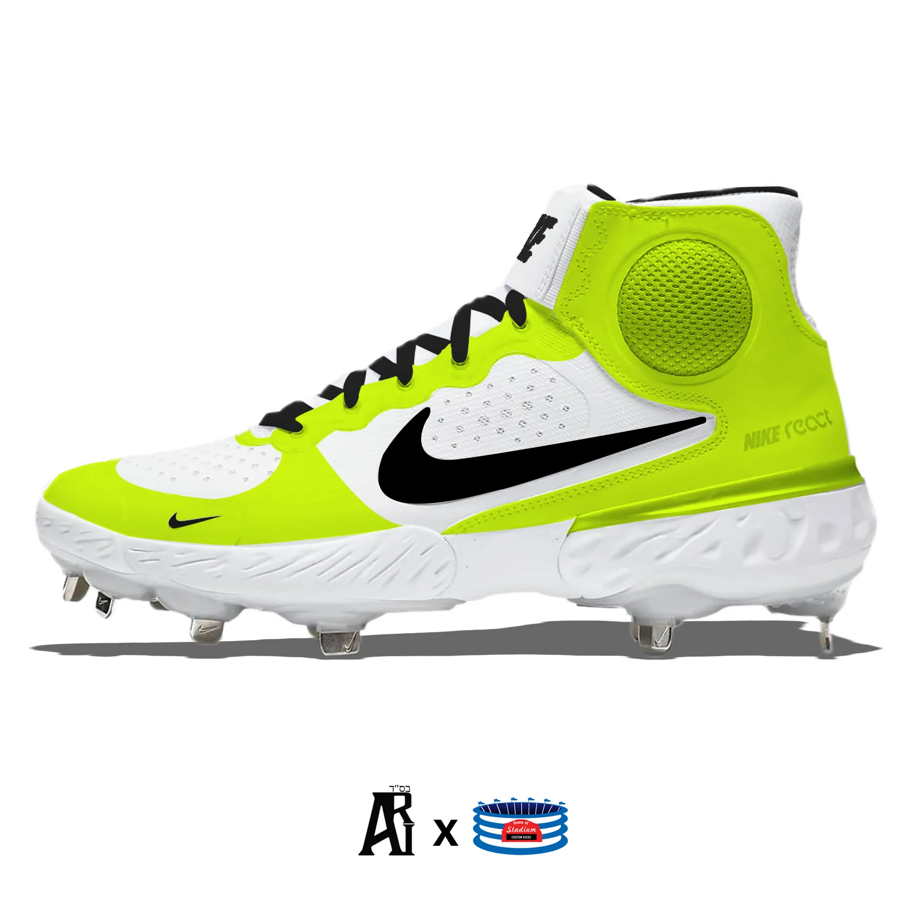 "Volt" Nike Alpha Huarache Elite 3 Mid Cleats