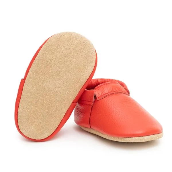 Red • Fringeless Moccasins