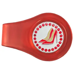 Red High Heels Golf Ball Marker With Colored Clip