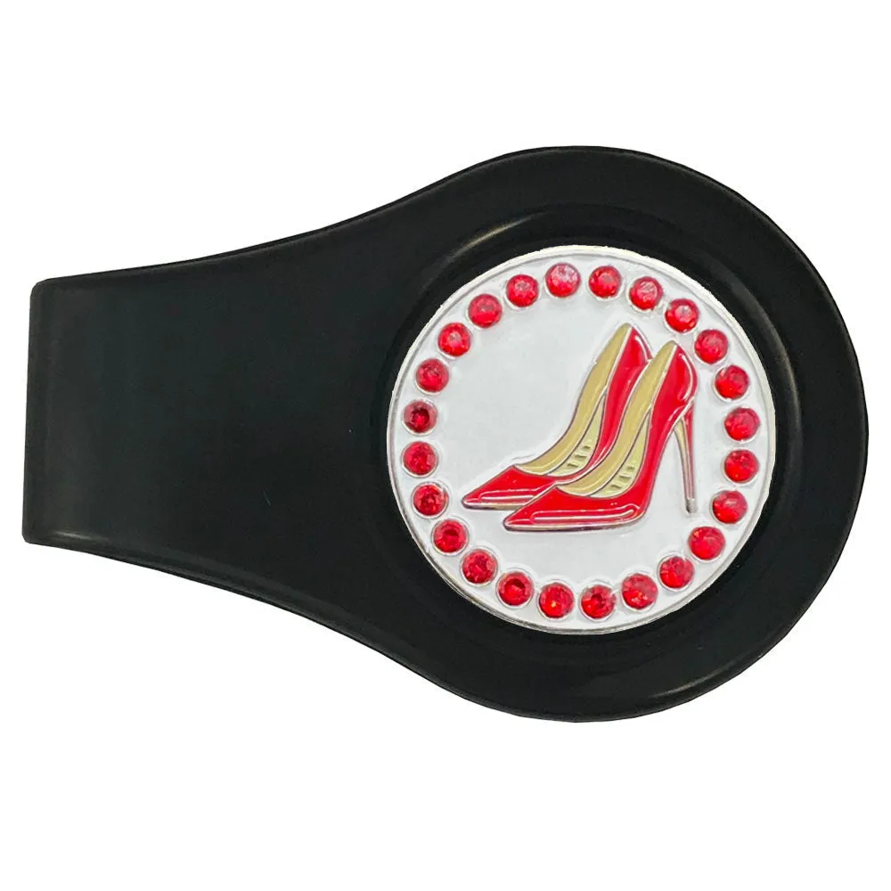 Red High Heels Golf Ball Marker With Colored Clip