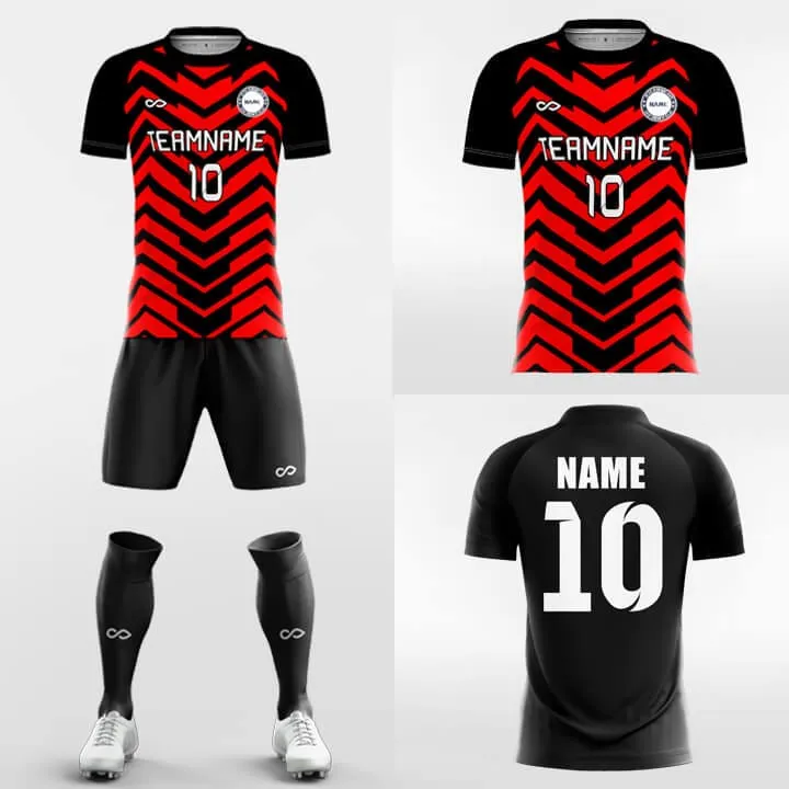 Red Wave - Custom Soccer Jerseys Kit Sublimated Design