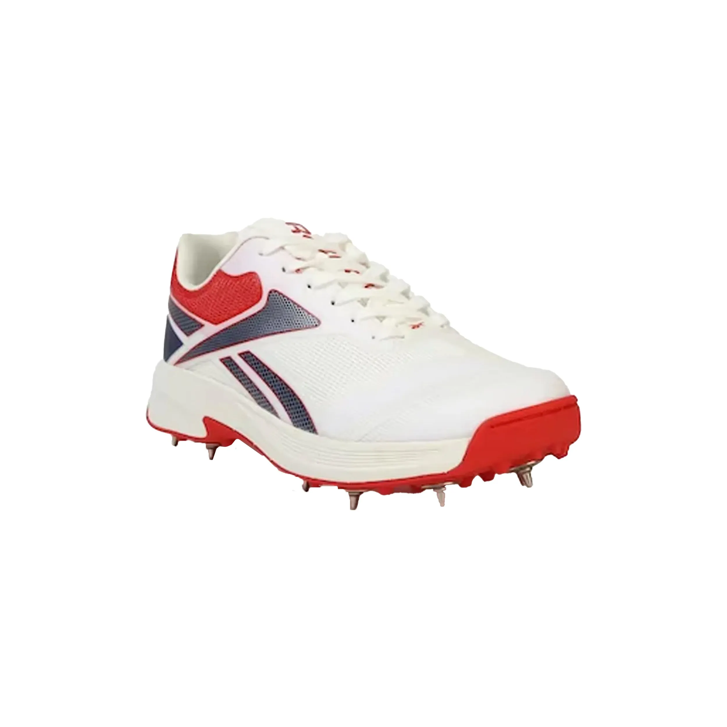 Reebok All Round Kaiser Cricket Spike Shoes (White/Victor Red/Victor Blue)