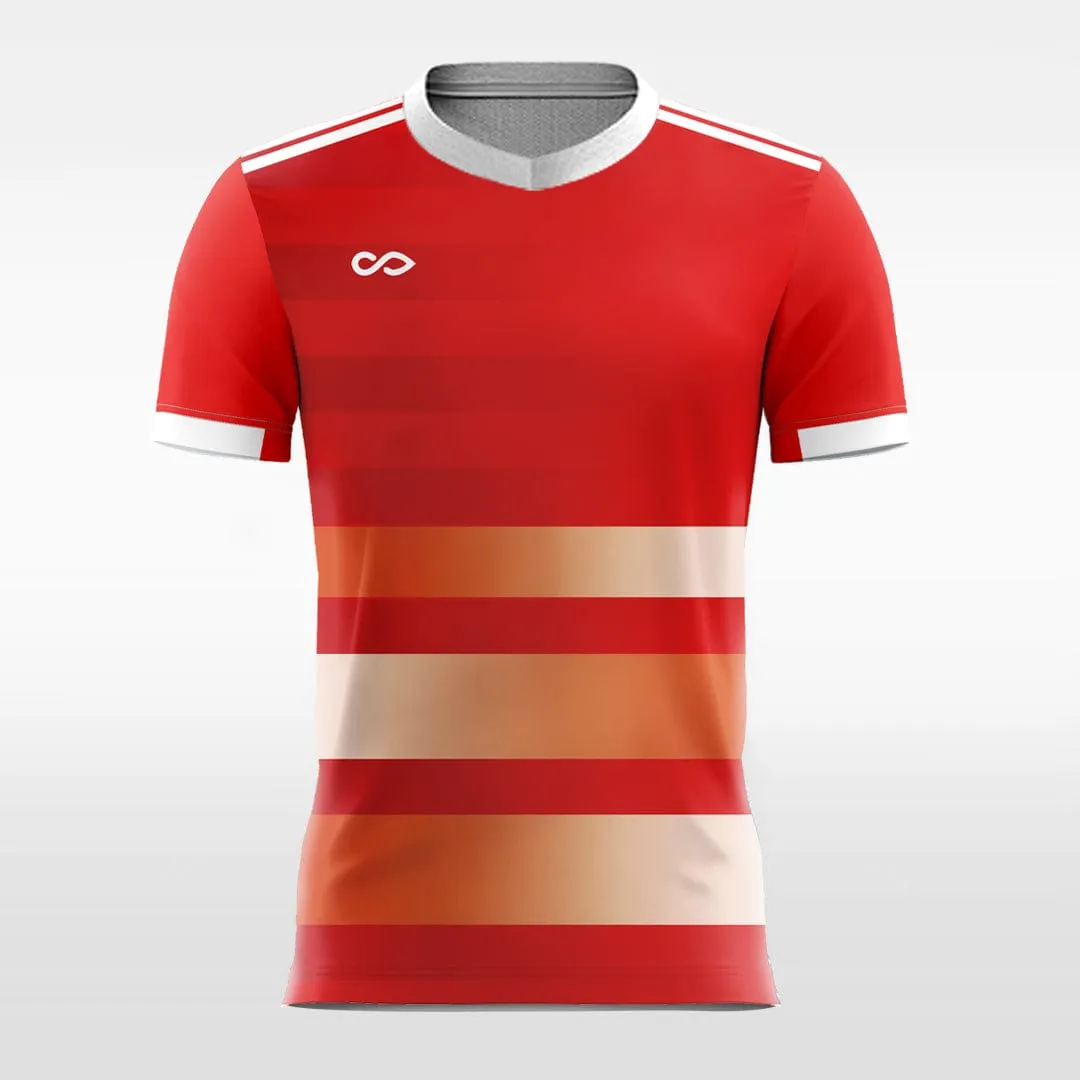 Retro Stripe - Custom Kids Soccer Jerseys Design Red and Gold