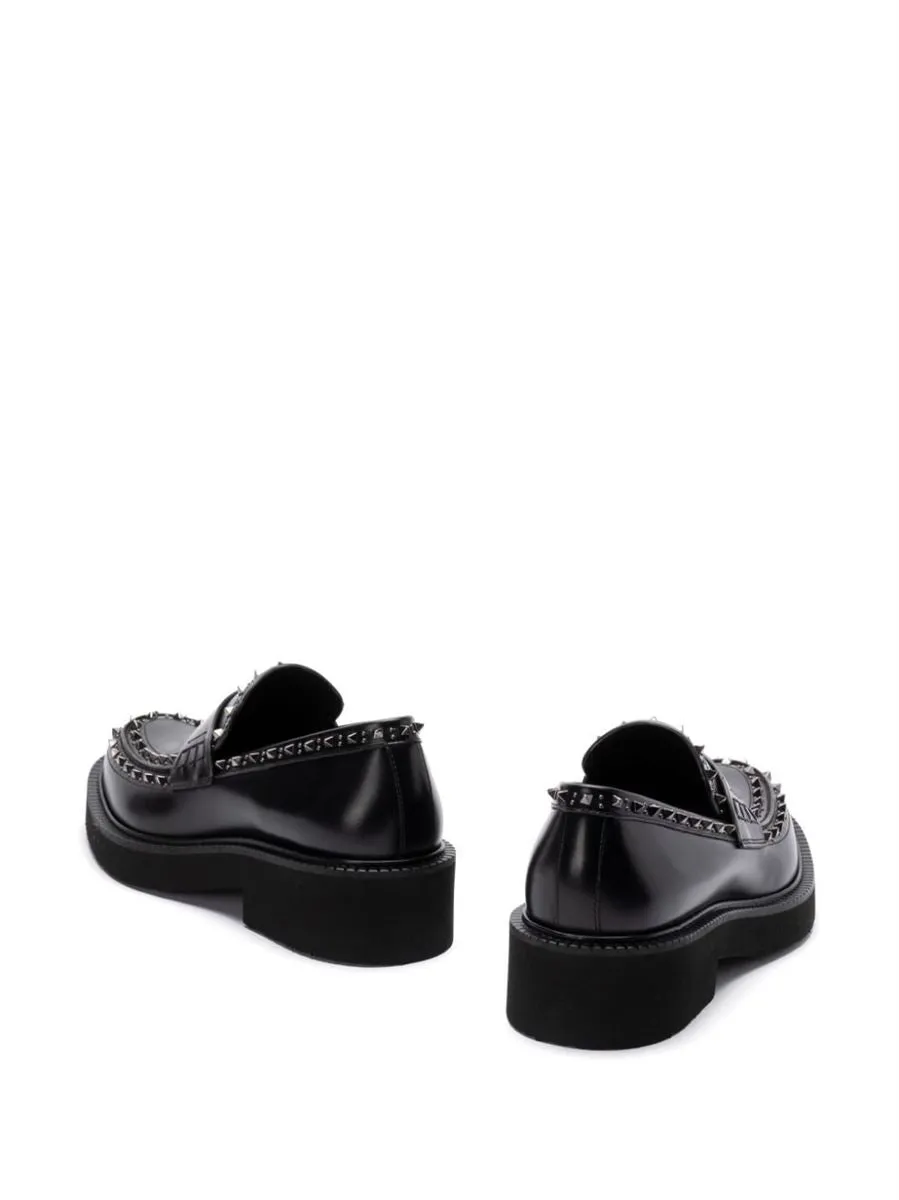 ROCKSTUD LEATHER LOAFERS