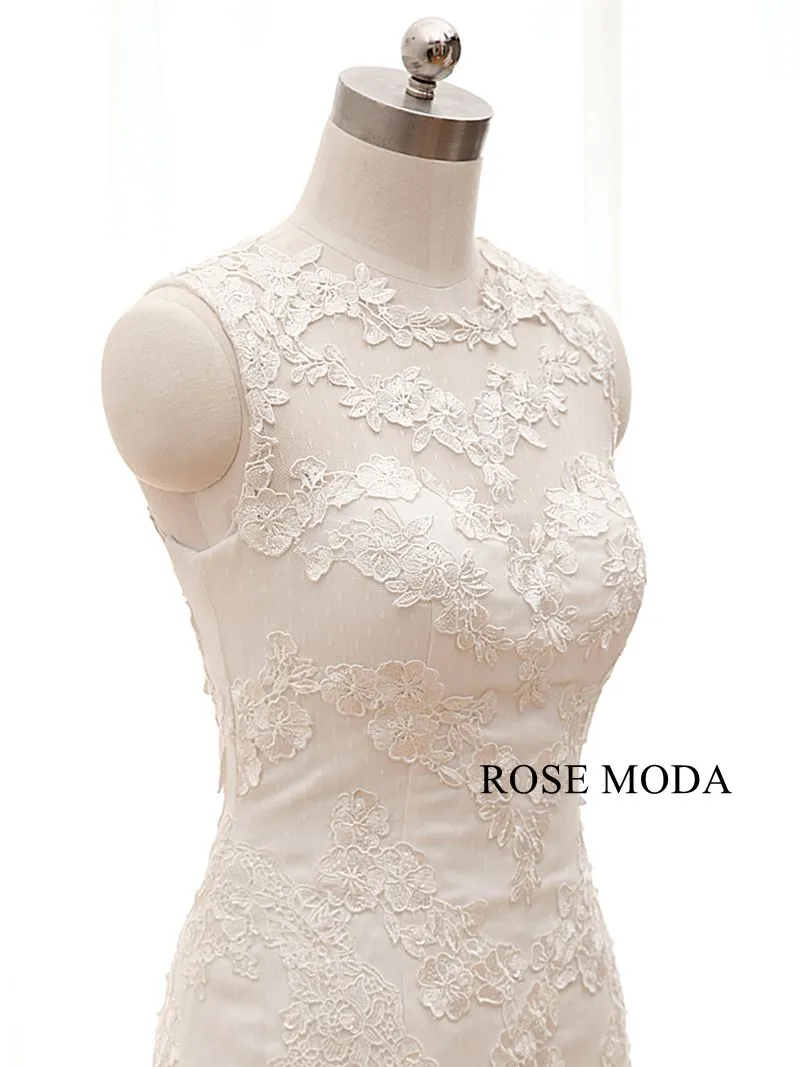 Rosemoda Illusion Bateau Neckline Lace Mermaid Wedding Dress