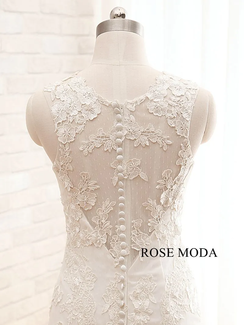 Rosemoda Illusion Bateau Neckline Lace Mermaid Wedding Dress