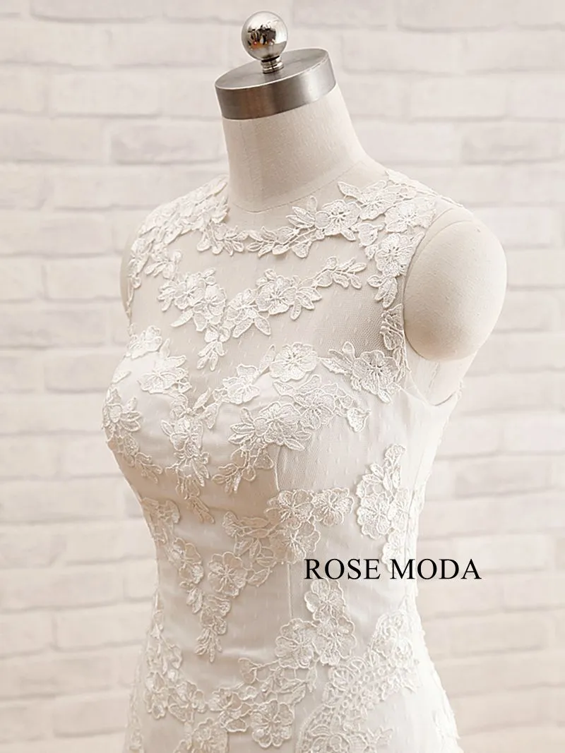 Rosemoda Illusion Bateau Neckline Lace Mermaid Wedding Dress