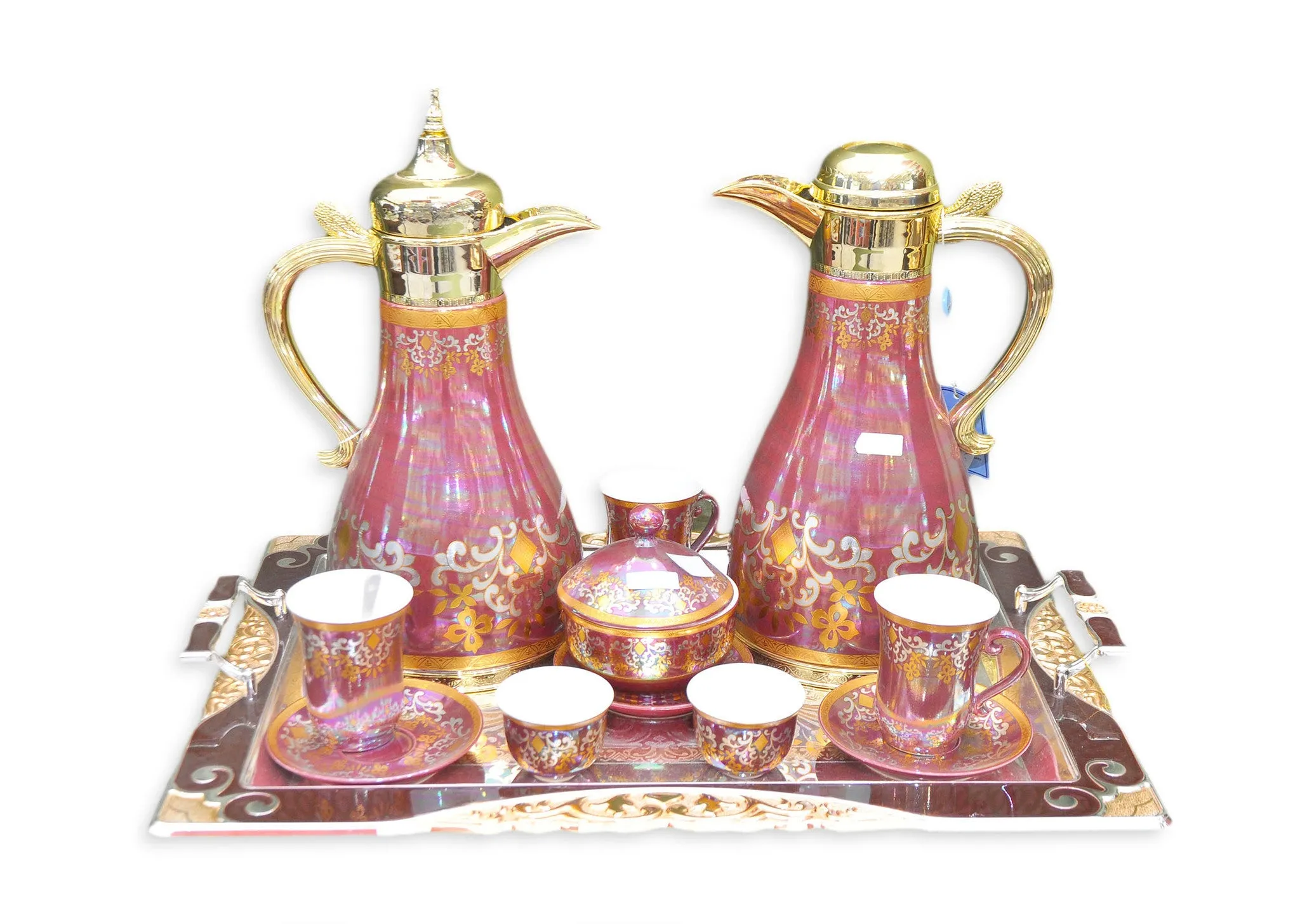 San Marco Tea Set Crimson/Gold